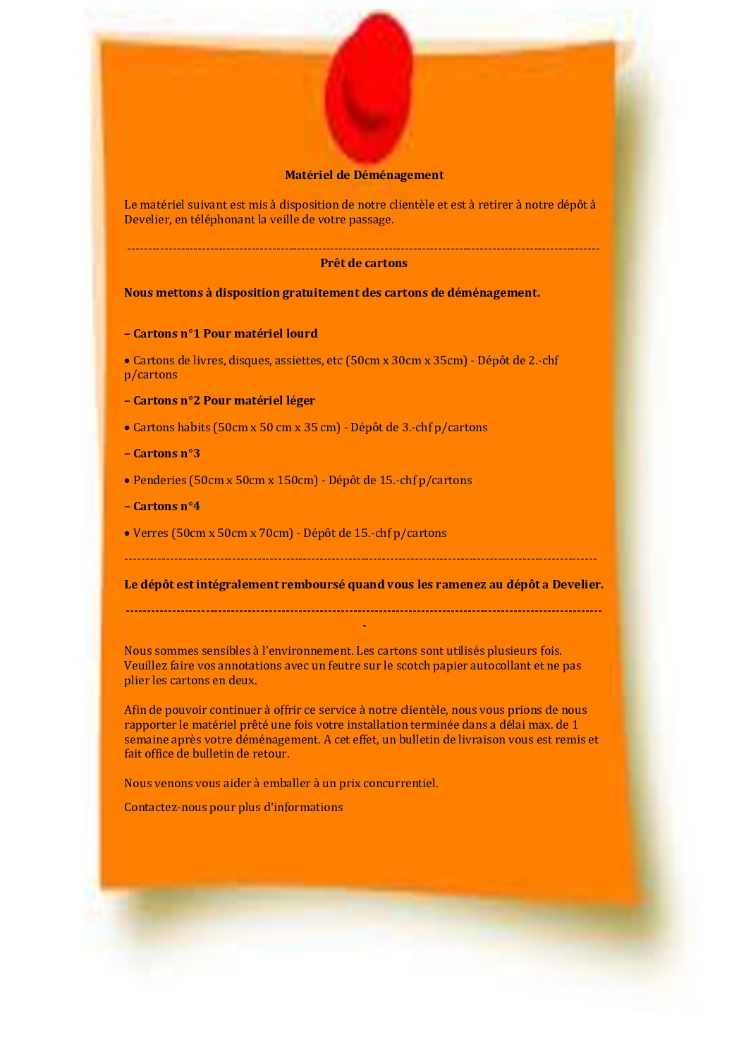 Matériel de déménagement pdf